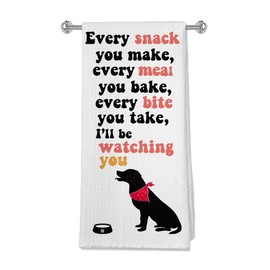 OFJE Funny Labrador Retriever Dog Tea Dish Towel, All Food Must Go to The Lab Kitchen Hand Towel for Kitchen Bathroom, Labrador Retriever Dog Mom Gifts for Women, 16x24 Inch