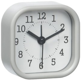 TFA Dostmann Analogue Alarm Clock, 60.1035.10, Ideal Rice Alarm Clock, 5 x 5 cm, Small and Compact, Pastel Grey, (L) 52 x (W) 23 x (H) 52 mm