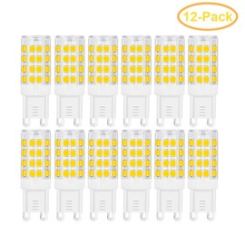 SumVibe G9 LED Bulb 5W, 40W G9 Halogen Bulb Replacement, 420LM, Daylight White 6000K, AC100V-240V, G9 Base Non-Dimmable Light Bulbs, 12-Pack