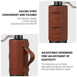 Portable Coffee Grinder Leather Case, Fits up to Diameter of 2 Inch Coffee Bean Grinder, Special Leather Case for Hand Grinder Lovers Present, Anti- collision and Wear-resistant (Red)