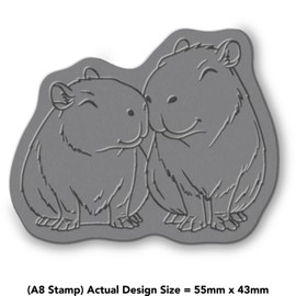 Azeeda 'Capybara-Paar' Unmontierter Gummistempel - für Basteln, Scrapbooking und Kartengestaltung - Größe A8 (RS00059238)