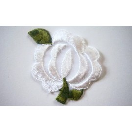 Ben Raymond N.Y. 12 Vintage White/Fern Embroidered 2 1/4" x 2 3/4" Sew/Glue On Appliques JE-14