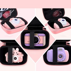 Leayjeen Kids Digital Camera Case, Compatible with Cocopa/Hangrui/Gofunly/TIATUA/Mgaolo/HiMont/DRLEBE/YunLone, for 3-12 Year Old Kids Toy Gifts (Case Only) Pink