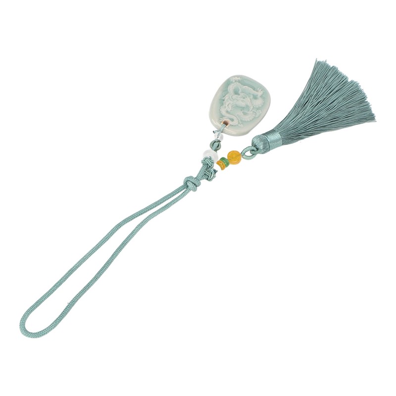 Tassel Pendant Chinese Zodiac Pattern DIY Porcelain Beads Light Weight
