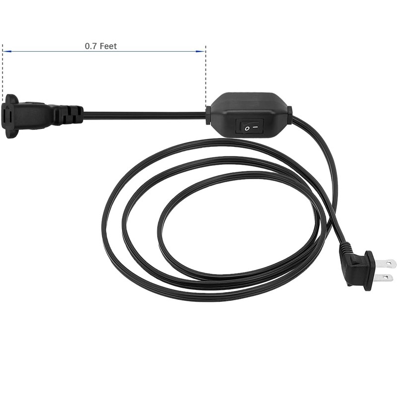 6Ft Right Angle NEMA 1-15P Polarized Inline Switch Cord SPT-2