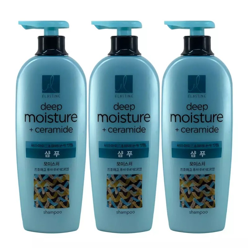 Elastine 엘라스틴 세라마이드 모이스처 샴푸 680ml 3개 Elastin Ceramide Moisture