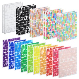 1/2 Inch Small Vinyl Letter Number Stickers, 3100 Pieces Multi
