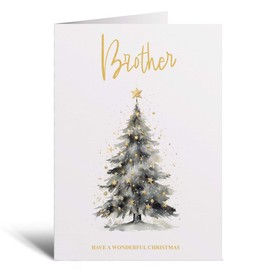 Postcard Prints - Christmas Card For Brother Card For Him Xmas Card for Brother Luxury Christmas Card for Loved One Brother Card Christmas Tree Card