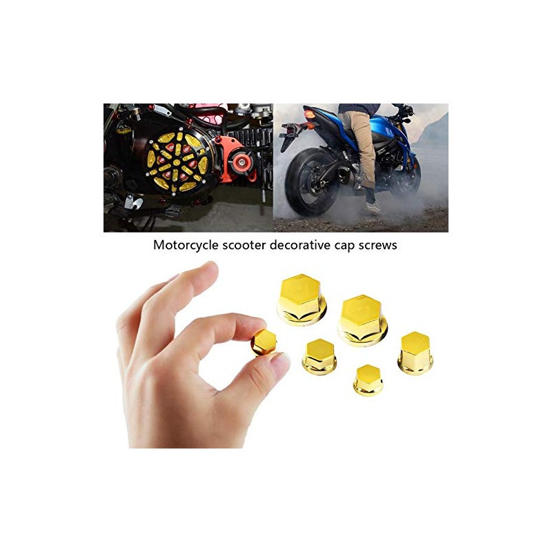 Qiilu 30Pcs Plastic & Electroplating Motorcycle Motorbike Screw Nut Bolt