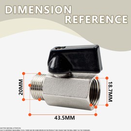 Bwintech 2 Pcs 1/2" BSP Female x Male Nickel Plated Brass Mini Ball Valve Shut-Off Valve