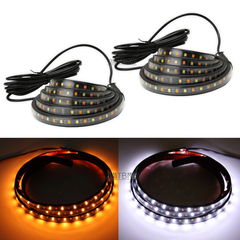 JMTBNO 2Pcs 60" Running Board LED Light Side Step Strip
