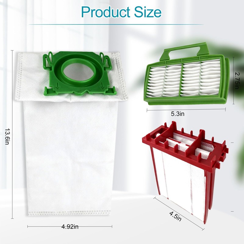 10 Pack Vacuum Bags Compatible with SEBO Airbelt K Series