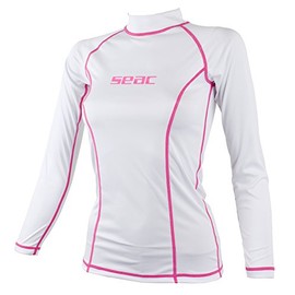 SEAC Women's Lady's Rash Guard T White, Long Sleeve, Sun Protection 97.5%, S