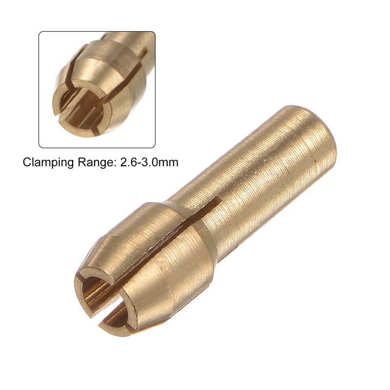sourcing map 15pcs Brass Collet 3mm Brass Drill Chucks Mini