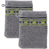 Erwin Müller Set of 2 Terry Towelling Wash Mitt Grey/Green