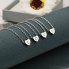 RWQIAN Silver Heart Letter Chain Women's Stainless Steel Initial Chain