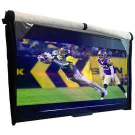 Outdoor TV Cover 55 inch - WITH FRONT FLAP - Weatherproof, Waterproof protection, Soft Interior, With Bottom cover - Black