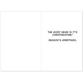 NobleWorks - 12 Funny Cartoon Christmas Cards - Boxed Notecards for Christmas, Bulk Comic Humor Set (1 Design, 12 Cards) - Out of Ice B5738
