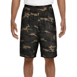 Hat and Beyond - playera de baloncesto ligera y básica, de malla sólida, para hombre, para entrenamiento, fitness, gimnasio, 1ihb01_green Camo, XXXX-Large