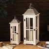 TIMRIS Large Rustic Wooden Decorative Lantern Set of 2, Modern