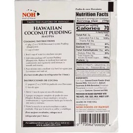 NOH Foods of Hawaii HAWAIIAN COCONUT PUDDING Haupia Classic Luau Dessert (2 oz)