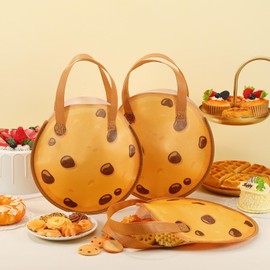 Tranqun 36 Pcs Cookies Party Favor Bags Bulk Cookie and Milk Non Woven Goodie Bags with Handle for Chocolate Chip Cookie and Monster Birthday Baby Shower Supplies