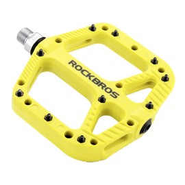 Rock BROS Mountain Bike Pedals Nylon Composite Bearing 9/16" MTB Bicycle Pedals with Wide Flat Platform Green