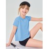Haloumoning Girls Loose Athletic Shirts Short Sleeve Crop Tops Kids