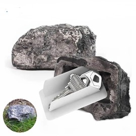RunFar shop Key Stone Little Rock Key Hiding Place for Outdoor Key Stone with Secret Compartment, Key Hiding Place in Stone Look, Looks Like a Real Stone, Key Safe Outside