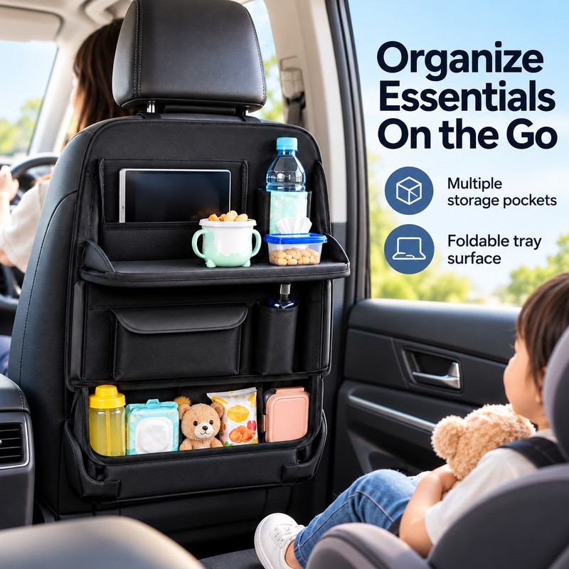 Car Seat Back Organizer for Rear Passenger Storage – Multi-Pocket