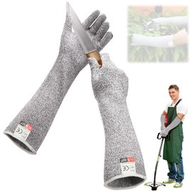 Schnittschutzhandschuhe, Schnittsichere Handschuhe mit langen Ärmeln Leistungsfähiger Level 5 Schutz Gartenhandschuhe Arbeitshandschuhe Damen Gartenhandschuhe Herren lebensmittelecht Schutzhandschuhe