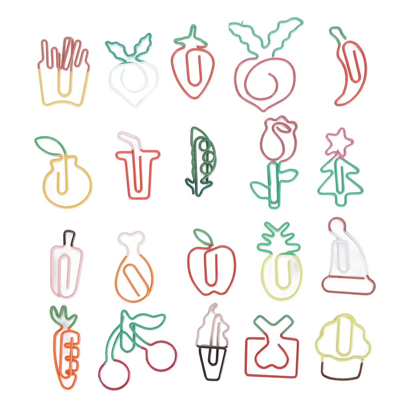 100PCS Set Marking Document Organizing Clip Multiple Cute Shapes Metal