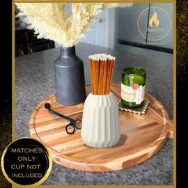 Extra Long 100 Color Safety Matches Bundle (8 inches) - Replacement Refill Long for Fireplace Candles - Wooden Wood Match Sticks (Brown/White)