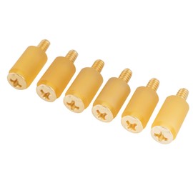 Musiclily Ultra UNC#6-32X3/4 Pulgadas Acero Inoxidable Tornillos y Tubo Goma de Pastilla Single Coil para Guitarra Eléctrica tipo Fender Strat USA/Mexico, Dorado (Set de 6)