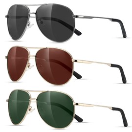 Eiuizah Polarized Aviator Sunglasses for Men Women, Driving Mens Sun Glasses with UV Protection for Fishing Golf