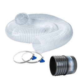 POWERTEC 4" x 10' Dust Collection Hose with 2pcs Key Hose Clamps and Adapter for Table Saw, Band Saw, Planer, Jointer, Woodworking and Wood Shop Dust Collection System (70414)