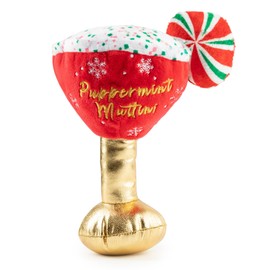 Haute Diggity Dog Puppermint Muttini Plush Dog Toy for Small, Medium & Large Dogs, Interactive Funny Holiday Squeaky Toys, Soft, Durable, Machine-Washable, Safe & Cute Birthday Gift for Dogs, One Size