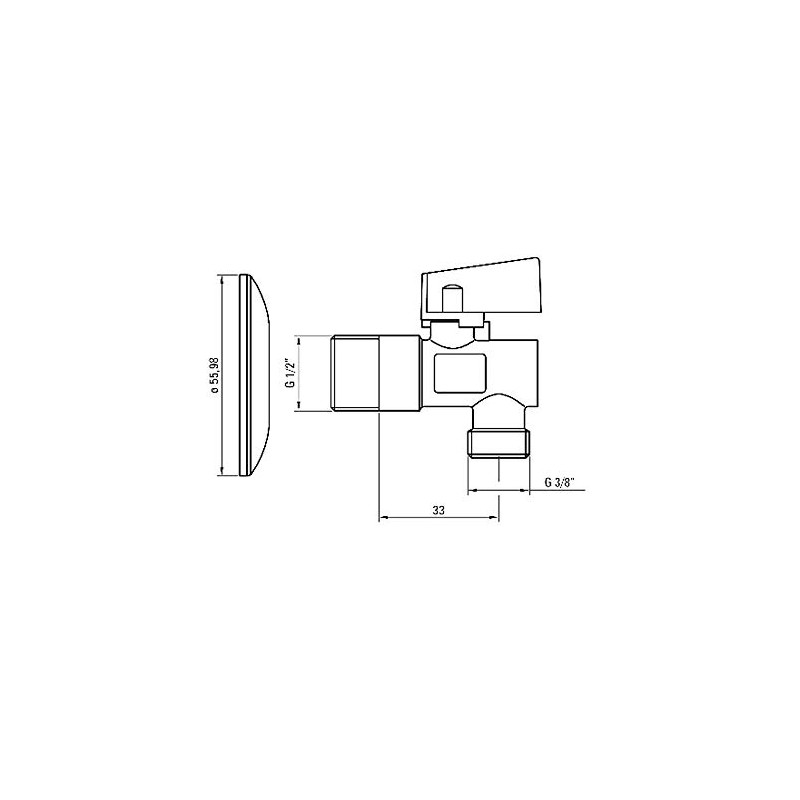 Designer Angle Valve Chrome Brass with Integrated Water Filter in