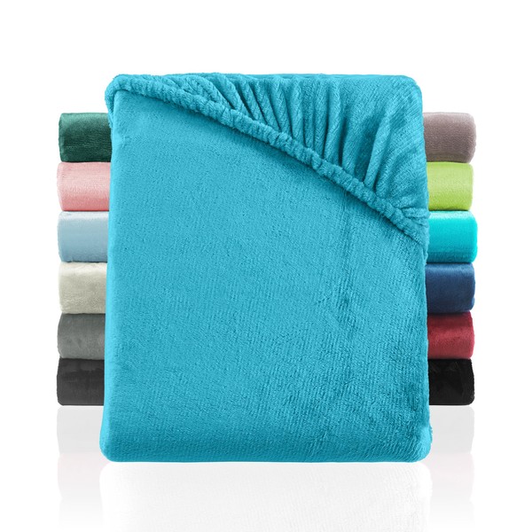 BaSaTex Cashmere Touch Plush Premium Fitted Sheet, Super Soft Fluffy