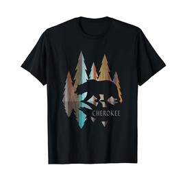 Cherokee Pride - Trees with Bear - Indigenous - Cherokee T-Shirt