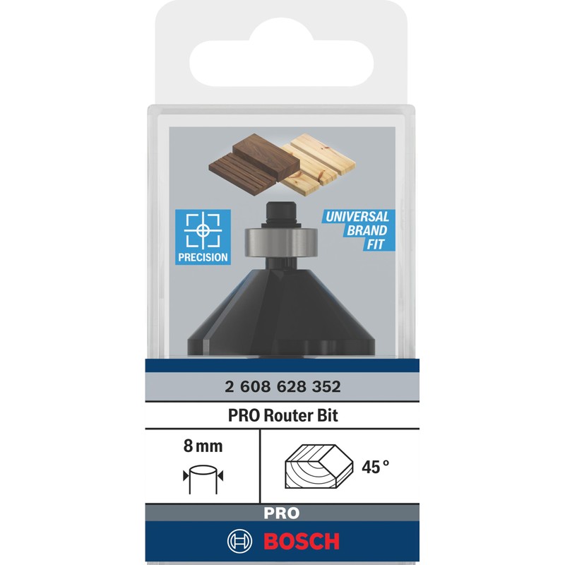 Bosch 608 628 352 8 Chamfer/ Laminate Bit 8 mm,