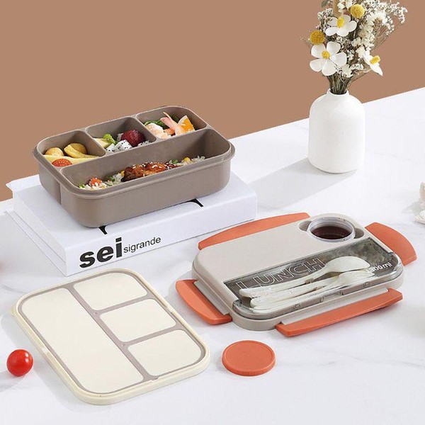 JiaoZoum Bento Box Lunch Box, 4 Compartments Containers for Kids