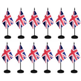 12 Pack United Kingdom Desk Flags Set British people Small Mini Table Office Miniature Desktop Flag Home Office Decoration