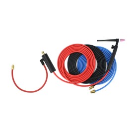 SÜA - 20FV Series - 250 Amp - Water Cooled - Flexible Head TIG Torch with Valve - 12.5 feet 3-Piece Cable - Dinse 35-70 Connector