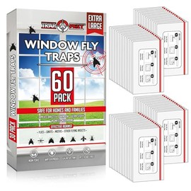 Window Fly Traps Indoor Clear (60 Pack) - Fly Window Traps for Indoors Sticky, Indoor Fly Trap Non-Toxic Fly Strips for Windows - Fly Sticky Traps Indoor Fly Paper Indoor Bug Sticky Traps (8.25" x 5")