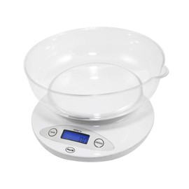 American Weigh 5KBOWL 5KG Digital Kitchen Scale with Removable Bowl, White
