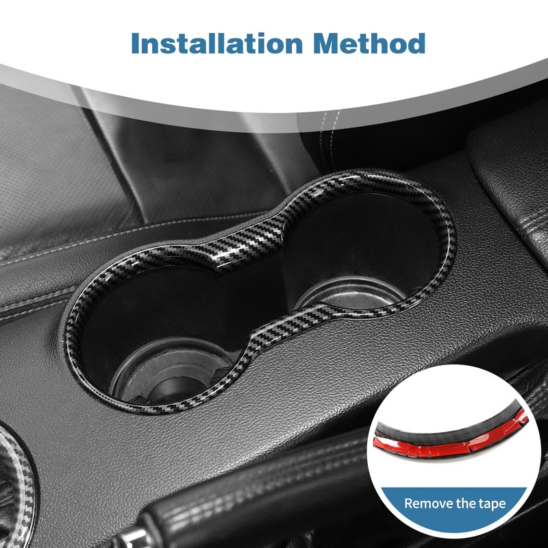 PDKLIN for Mustang Cup Holder Cover Frame Trim for Ford