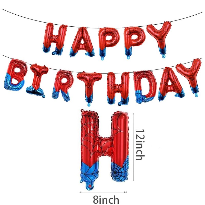Spider Superhero Birthday Party Decorations Set, Banner, Balloons and Signs