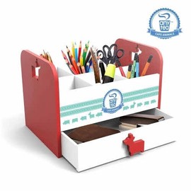 Cheonha Wood Desk Organizer Drawer WD605R Deer Red / 300x210x220mm / 113890