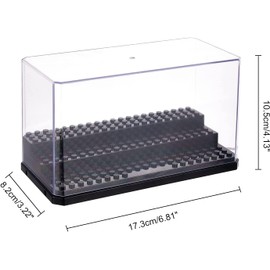 MIXMIO Minifigure Display Case, 3 Layer Display Case for Minifigure Action Figures Blocks, Acrylic Display Case for Figures Dustproof for Collection Bricks Blocks Toys ,Models Minifigures (Black)
